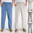 thumbnail image 2 of CHENge White Pants Men Work Relaxed Regular Fit Travel Casual Pants Elastic Waist Sweatpants with Pockets Cargo Joggers, 2 of 4