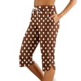 thumbnail image 2 of ANINEO Women Polka Dot Fashion Comfortable Casual Mid Waist Sport Pants Cozy Ladies Solid Color Summer Trousers, 2 of 5