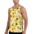 thumbnail image 2 of Logiee Blue Floral Sunflower Print Men's Workout Tank Top,Quick Dry Workout Tank Top,Gym Muscle Tee,Fitness Bodybuilding Sleeveless T Shirt-XX-Large, 2 of 7