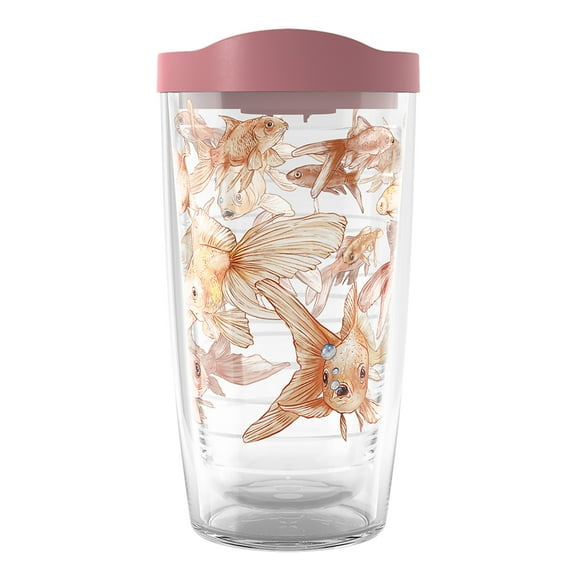 Tervis  Here Fishy Fishy Goldfish Made in USA Double Walled Insulated Travel Tumbler, Classic 16oz