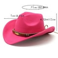 thumbnail image 3 of Western Cowboy  Cowgirl Hat Felt Wide Brim Women Men Fedora Hats, 3 of 5