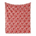 thumbnail image 1 of Strawberry Soft Flannel Fleece Throw Blanket, Slices of Strawberries Pattern as Graphic Image, Cozy Plush for Indoor and Outdoor Use, 50" x 70", Fern Green Vermilion, by Ambesonne, 1 of 6