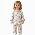 thumbnail image 3 of masbird Little Boys Girls Pajamas Sets Dinosaur Cotton 2 Piece Toddler Clothes Kids Pjs Sleepwear 6-12 Months 12-24 Months 2t 3t 4t 5t 6t 7t 8t 9t(Sky Blue,5-6 Y), 3 of 7