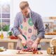 thumbnail image 1 of Easter Home Printing Linen Imitation Apron Kitchen Fouling Multi Functional Apron, 1 of 3
