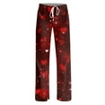 thumbnail image 4 of Women's Drawstring Valentine's Day Printed Casual Pants, Elastic Waist Lounge Pants for Women, Holiday Themed Sleepwear Pajama Pants, Comfortable Fit,Multicolor,M, 4 of 7
