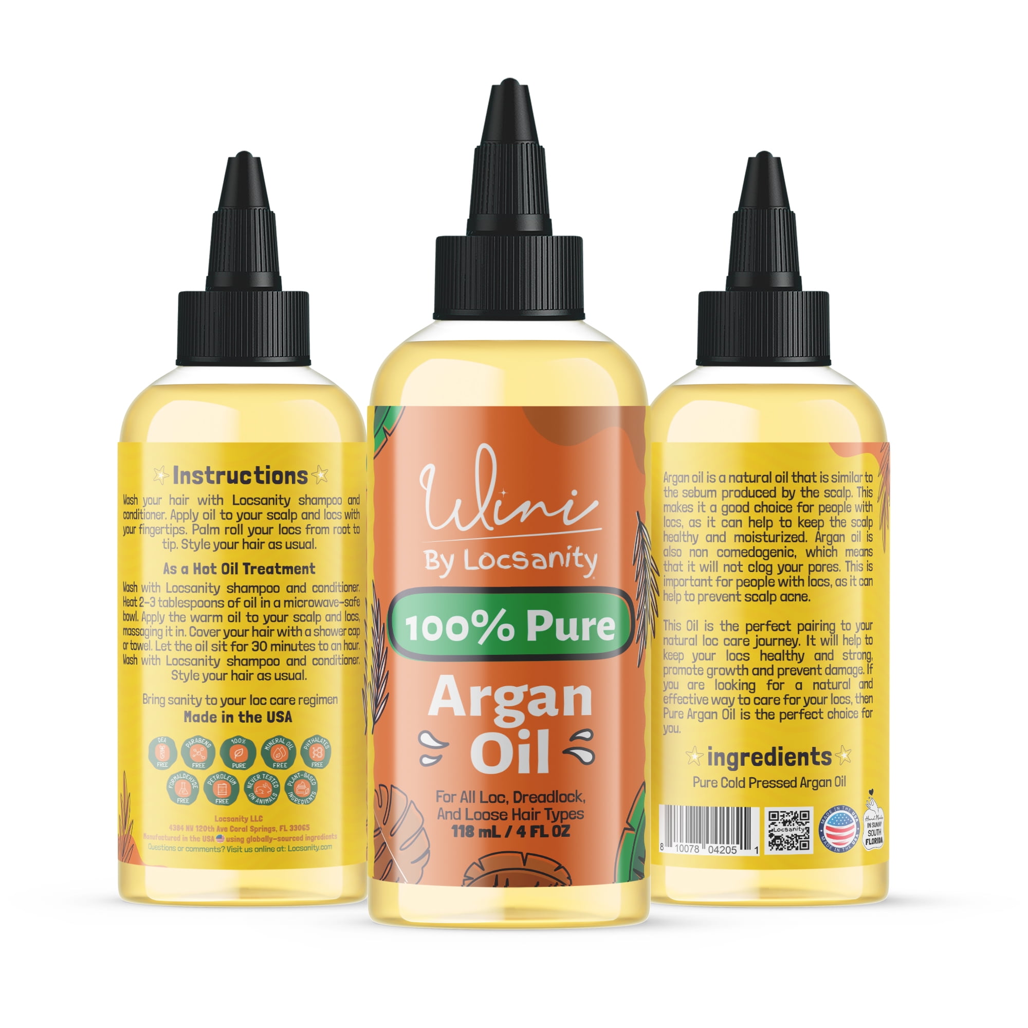 Wini by Locsanity Loose Natural Haircare Bundle for Healthy, Moisturized Hair - Pomade, Growth Oil, Jamaican Castor Oil, Coconut Oil, Jojoba Oil, Argan Oil