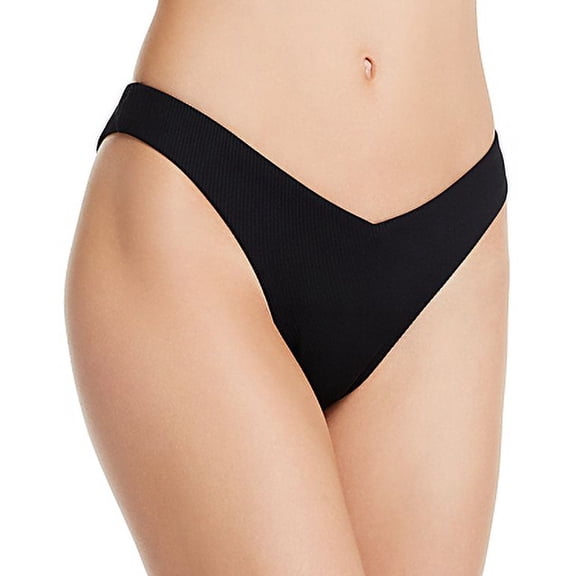 Aqua BLACK Swim Sunset Boulevard High Leg V Bottom Bikini Bottom, US Large