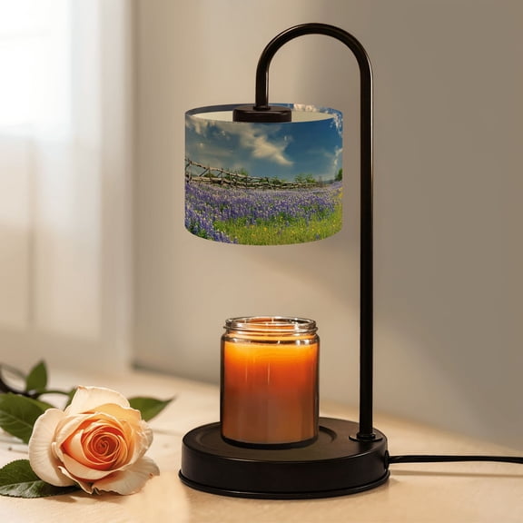 Candle Warmer Lamp with Timer Dimmer clouds Texas bluebonnets Candle Lamp Warmer for Jar Candle with 4 Bulbs Gifts for Women House Warming Gifts