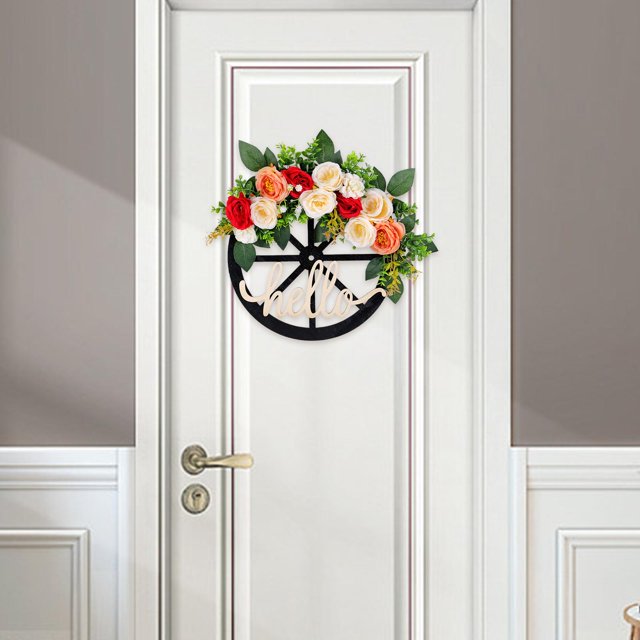 Corona de primavera Guirnalda artificial Corona de otoño artificial Todos los años Corona floral para decoración de fiesta de porche Decoración del