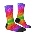 thumbnail image 4 of Yiaed Colorful Glitter Print Great elasticity Crew Socks Sports socks for Men and Women, 4 of 5