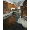 thumbnail image 2 of Frits Thaulow 15x18 Black Ornate Wood Framed Double Matted Museum Art Print Titled - From the Akerselven (The Akerselven River in the Snow), 2 of 5