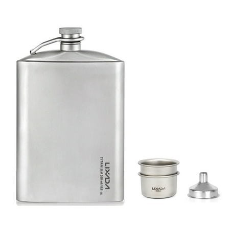 

Lixada 260ml Leakproof Titanium Flask Whisky Flask with Cup Set for Outdoor Camping Backpacking Travel Picnic