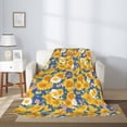 thumbnail image 2 of Sikiie Vintage White Yellow Sunflower Cozy Flannel Fleece Throw Blanket: Lightweight & Thick for All Seasons - Perfect for Women, Men, & Kids"40"x30", 2 of 6