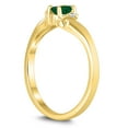 thumbnail image 2 of SZUL Women's 5X3MM Emerald and Diamond Wave Ring in 10K Yellow Gold, 2 of 4
