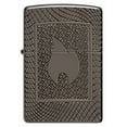 thumbnail image 3 of Zippo Lighter: Armor Engraved Flame Design - Black Ice 48569, 3 of 6