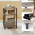 thumbnail image 6 of edx 3-Tier End Table, Nightstand, Storage Shelf for Living Room, Bedroom, Grey,11.81"W x 13.39"D x 22.8"H, 6 of 9