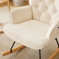 thumbnail image 6 of UBesGoo Rocking Accent Chair, Soft Padded Armchair,  Comfy Tufted Side Chair with Sturdy Wooden Metal Legs for Living Room Bedroom Beige, 6 of 8