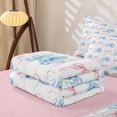 thumbnail image 5 of jejeloiu Watercolor Octopus Bow Zipper Twin Comforter Sets with Fitted Sheet and 2 Pillowcases For Girls,Coquette Coastal Accent Zipper Bedding Set,Light Blue,Pink Reversible,4 Pieces, 5 of 7