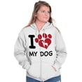 thumbnail image 5 of Love Dog Cute Paw Print Doggie Zip Hoodie Sweatshirt Women Brisco Brands S, 5 of 5