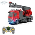 thumbnail image 1 of TFixol 1:14 Scale Remote Control Fire Ladder Truck with Lights, Music, and One-Key Demo, Single Battery Version, Grey and Red, 1 of 6