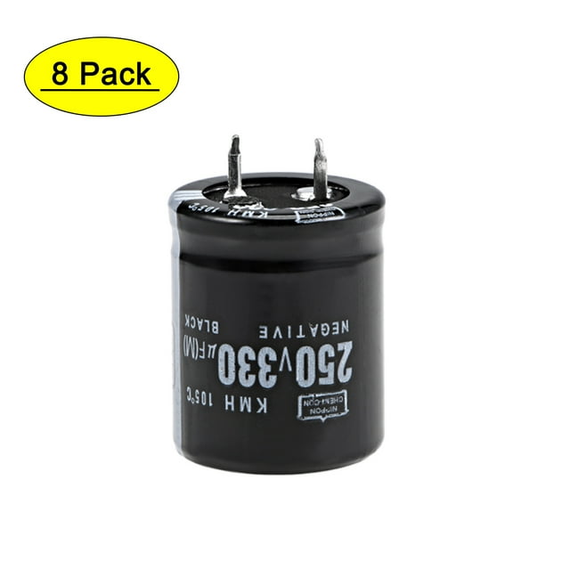 Uxcell 25x30mm 330uF 250V 105C Capacitores electrolíticos de aluminio de alta temperatura 8 paquetes