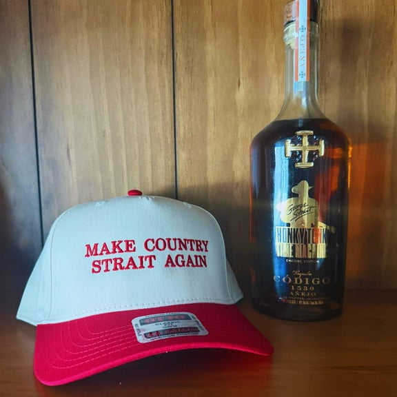 Make Country Strait Again Hat, Funny Adjustable Snapback Baseball Cap with Embroidered Slogan, Vintage Retro Trucker Style Hat for Men and Women, Country Music Fan Accessory