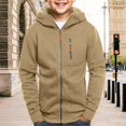 thumbnail image 5 of Mercatoo Teen Boys Zip up Ho𝐨dies Plain Thick Cargo Ho𝐨die Sweatshirts Youth Kids Fle𝐞ce Warm Jacket Outwear with Pockets, 5 of 6