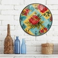 thumbnail image 3 of WOBOGO Vintage Rose Quilt Chart Acrylic Wall Clock Battery Operated 11.9in Silent No Tick Bedroom Living Room Office Classroom Decoration, 3 of 10