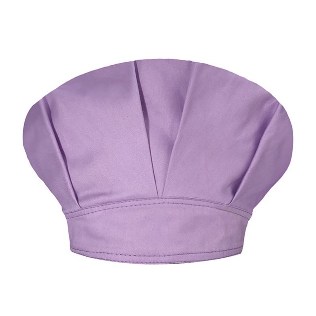 Casquette Unisexe de Couleur Unie Cuisine Traiteur Toque de Chef Anti-Huile Chapeau Bouffant