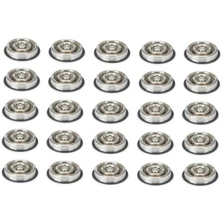 Slow Feeder Dog Bowls Heavy Stainless Steel Non Skid No Tip 25 Dish Bulk Packs (Small - 7.5 Diameter)