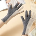 thumbnail image 4 of 1 par de guantes cálidos de punto para mujer con costuras de colores para otoño e invierno, guantes de lana antifrío con pantalla táctil y dedos abiertos 723, 4 of 5
