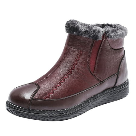jsaierl Winter Plus Velvet Snow Boots Women s Short Boots Warm And Thick Waterproof Women s Shoes