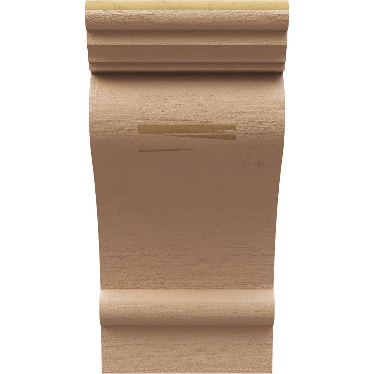 4"W x 4"D x 8"H Wide Mayflower Rough Cedar Woodgrain TimberThane Corbel, Primed Tan