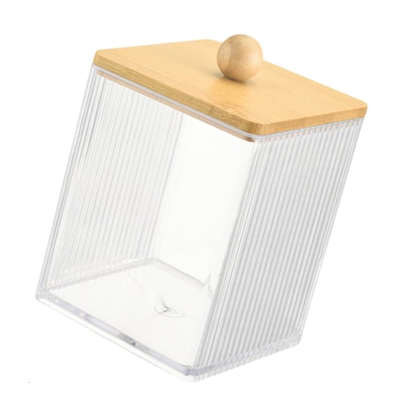 POYOGA Sturdy Cotton Pad Holder with Bamboos Covers for Makeup Storage Solution