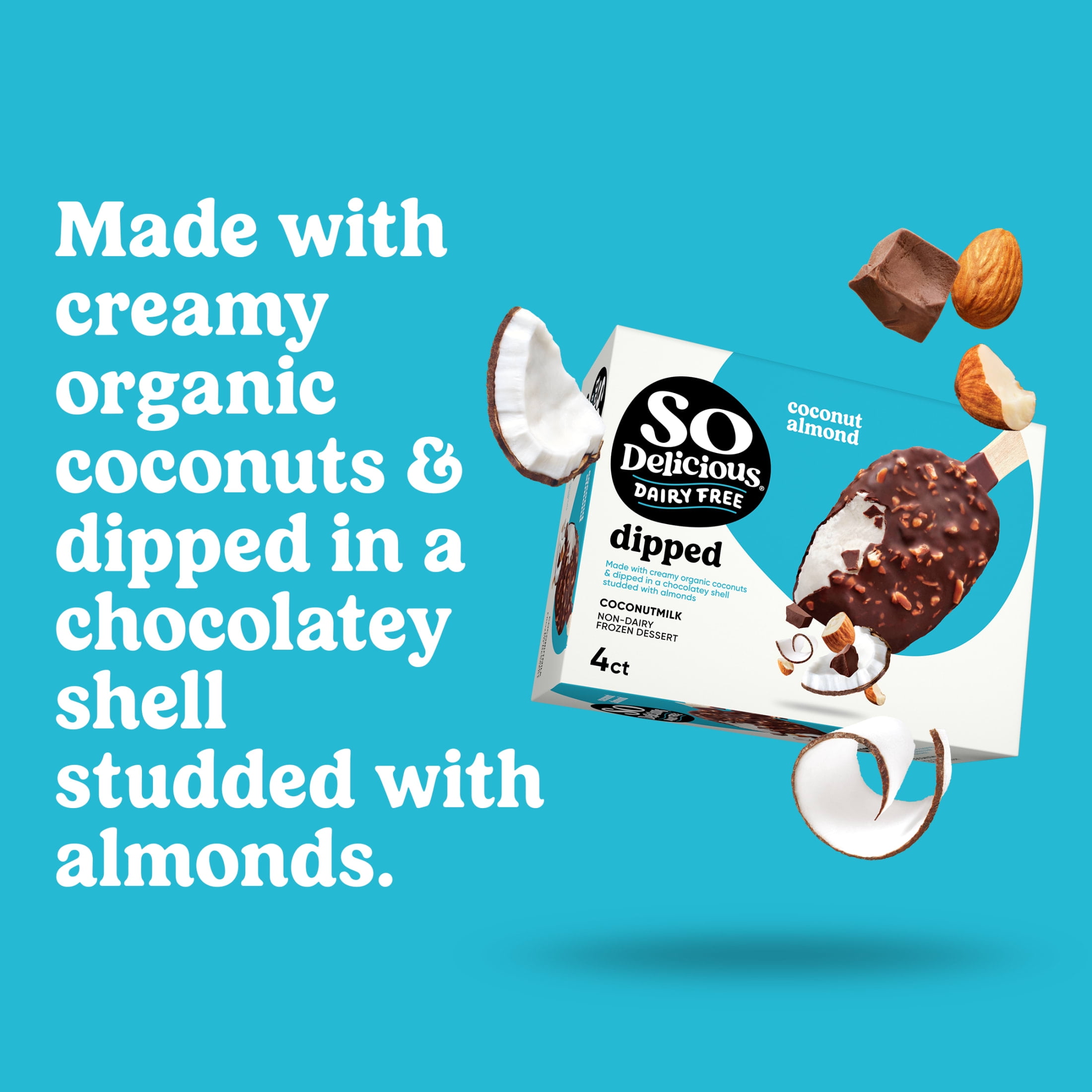 So Delicious Dairy Free Coconut Almond Coconut Milk Frozen Dessert Bars, 4 Count