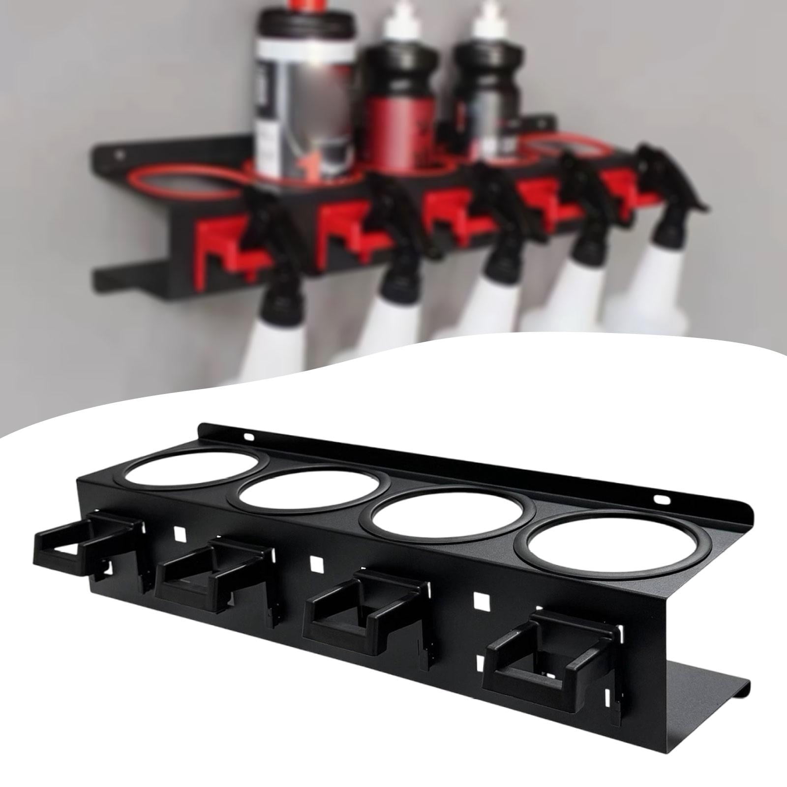 QSTDGVPW Spray Bottle Holder Car Wash Tool Organizer Simple Installation Multi Functional black 4 holes