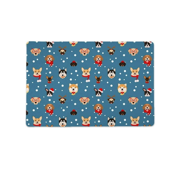 Christmas Cute Dogs Mat Rectangle -Image by Shutterstock,