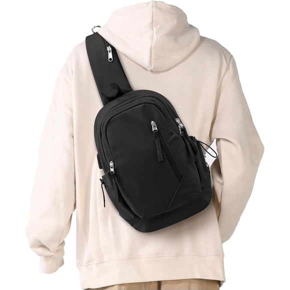 TEMOGU-CrossBody bag Sling Bags for Men Women Shoulder Backpack Water Resistant Casual Daypacks for Hiking Travel Cycling Sport