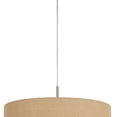 thumbnail image 2 of Benjara Metal Pendant Lighting with Fabric Circular Drum Shade and Cord- Beige, 2 of 6