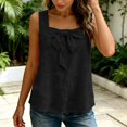 thumbnail image 6 of Noric Womens Cotton Tank Tops Square Neck Bow Tie Front Summer Casual Cute Peplum Top Trendy 2026, 6 of 7