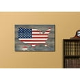 thumbnail image 2 of wall26 Canvas Print Wall Art American Flag Over United States Map on Wood Panel Architecture &amp; Maps Cultural Illustrations Modern Art Traditional Multicolor for Living Room, Bedroom, Office - 32&, 2 of 4