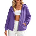 thumbnail image 3 of jiaxiM Rain Jacket Women Lightweight Packable Raincoat Windbreaker Stand Collar, Hidden Hood, Four Pockets, Light Rain Jacket for Hiking Travel, Moderate Rain, 3 of 6