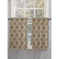 thumbnail image 5 of Brown Moroccan Living Room Curtains 2 Panel, Morocco Retro Abstract Quatrefoil Plaid Cafe Window Treatment, Farmhouse Bedroom Bathroom Kitchen Curtains Drapes 104"x45", 5 of 6