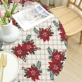 thumbnail image 5 of Christmas Round Tablecloth Fitted Best for 48"-52" Xmas Winter Poinsettia Table Cloth Vintage Elastic Edge Water-Resistant Washable Floral Buffalo Plaid Table Cover for Party Picnic Indoor Decor, 5 of 8