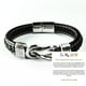thumbnail image 1 of Pulsera de cuero de acero inoxidable para viajeros de moda europea y americana Pulsera de acero inoxidable con giro magnético lovemyson para hombre, 1 of 6