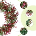 thumbnail image 2 of Unique Bargains Boxwood Wreaths for Front Door Fall Decorations Farmhouse Wreaths Rose Red, 2 of 7