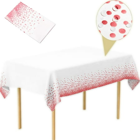 

NEGJ Plastic Tablecloths Gold Dot Disposable Tablecloths Plastic Dot Table Cover