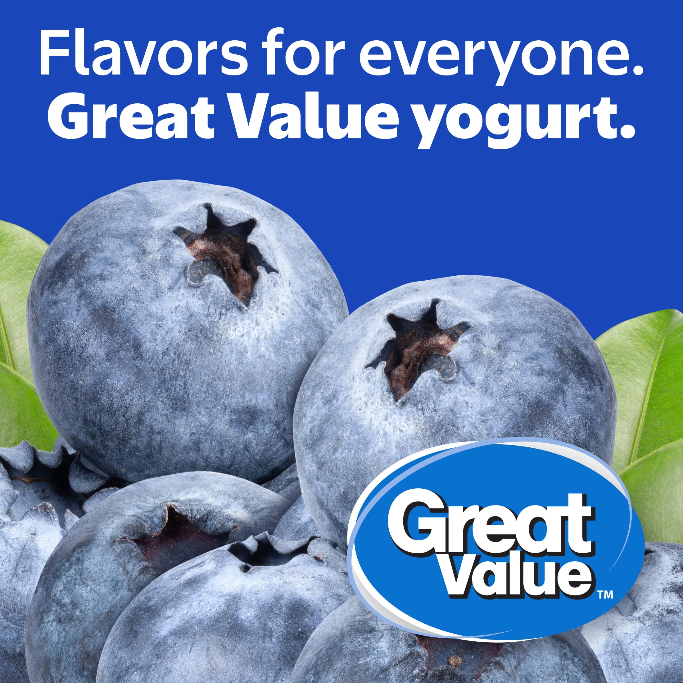 Great Value Light Blueberry Nonfat Greek Yogurt, 5.3 oz Cups, 4 Pack