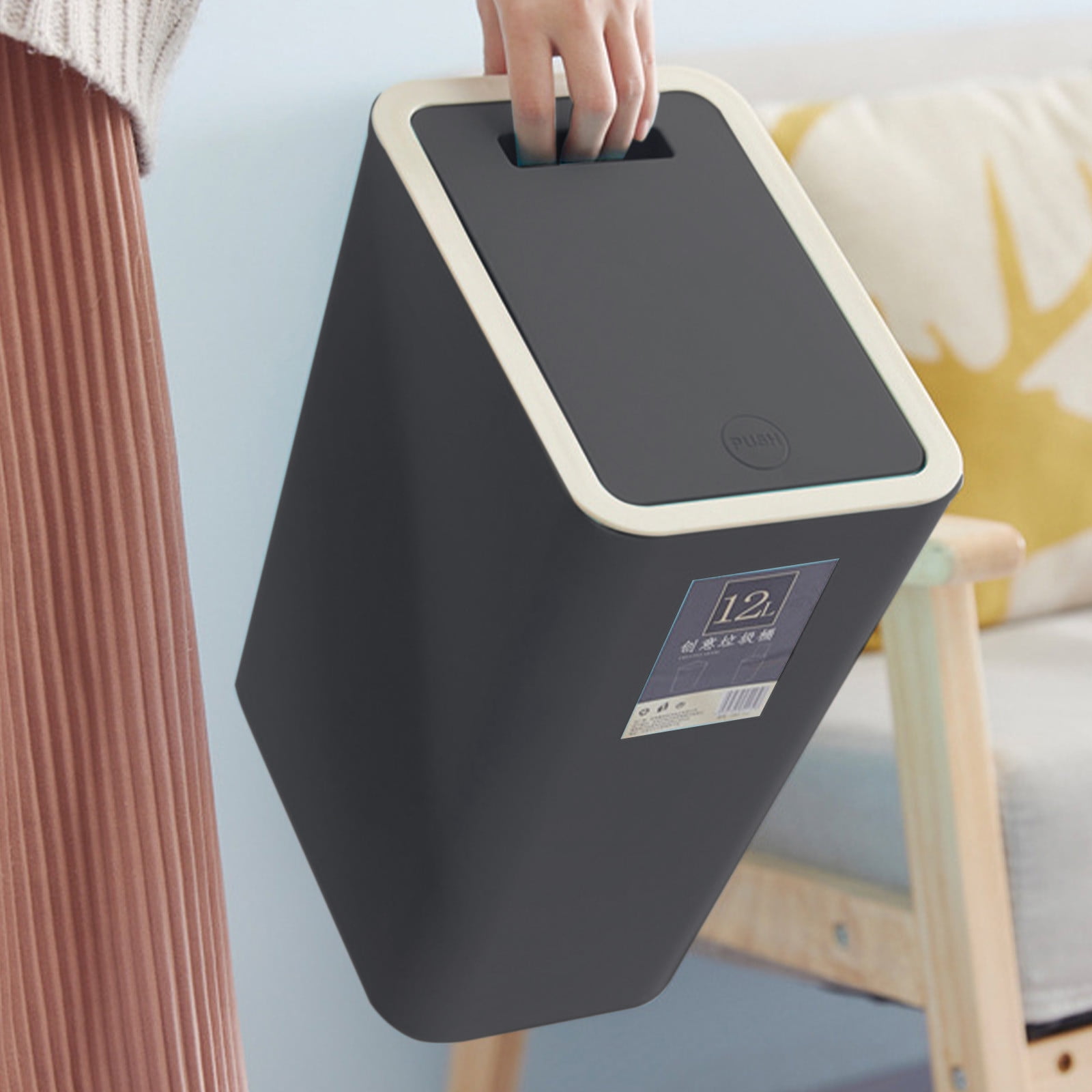 Miogawg Bathroom Trash Can With Lid, Slim Garbage Can, Small Trash Bin Waste Basket For Kitchen, Bedroom, Living Room, Office