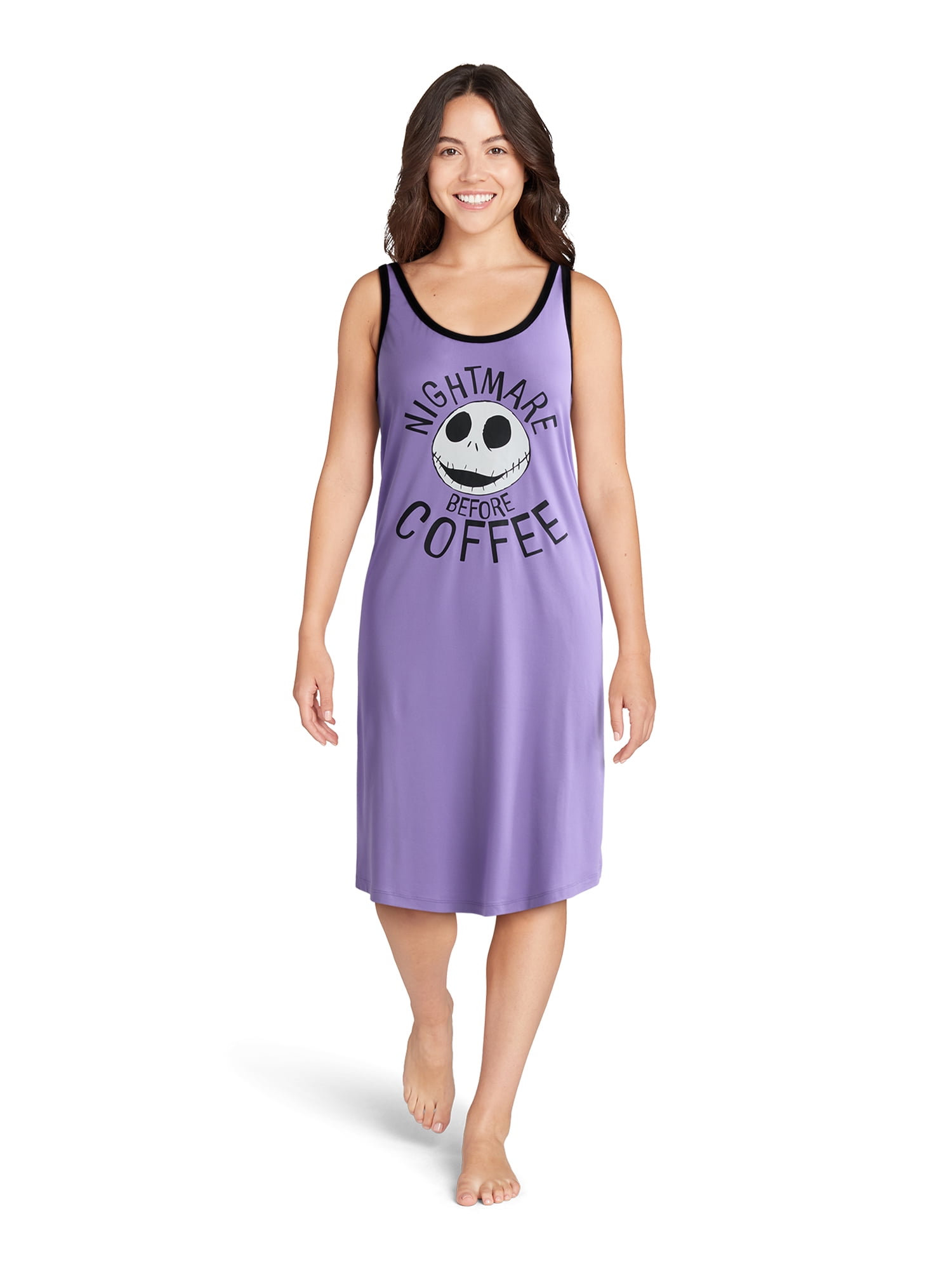 Disney Nightmare Before Christmas Women’s and Women’s Plus Sleep Tank Dress, Sizes XS-3X